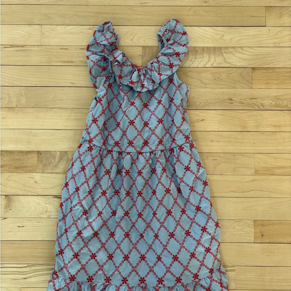 Crewcuts Blue and Red Patterned Kids Dress